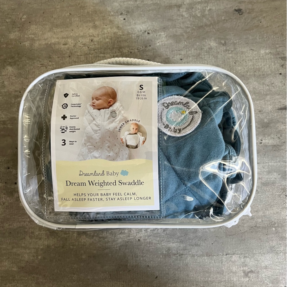 Dreamland Baby- Dream Weighted Swaddle, 0-6 months, Teal color
